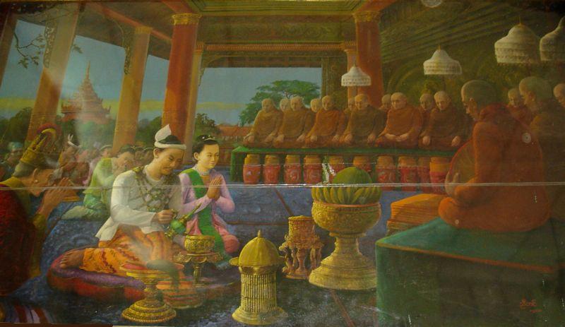Истинными правителя в государстве является
буддийские монахи.  Бирманский худ. (фото Лимарева В.Н.)