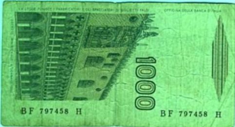 Итальянская банкнота  середины 20 века. Из коллекции Лимарева В.Н.