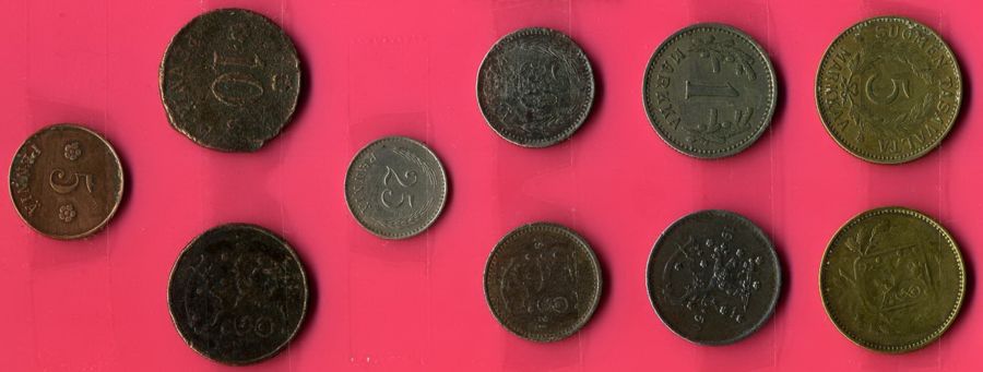 Первый выпуск монет независимой Финляндии. Из коллекции Лимарева В.Н. Фото Лимарева В.Н.