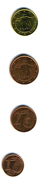Эстонские евро и центы. Из коллекции Лимарева В.Н.