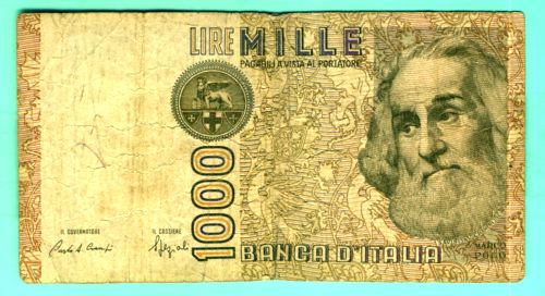 Итальянская банкнота середины 20 века. Из коллекции Лимарева В.Н..