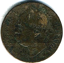 Итальянская монета конца 19 века с профилем Умберто 1.(увеличено) Из коллекции Лимарева В.Н.