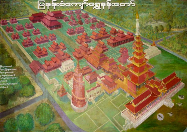 Королеский дворец в Мандалае, схема (Мьянма) (фото Лимарева В.Н.)