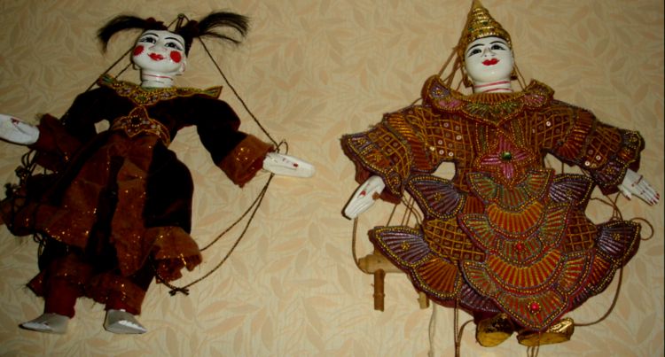 Бирманские куклы марионетки. (Из коллекции Лимарева В.Н.)