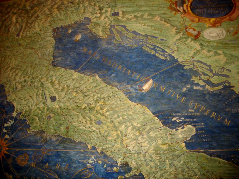 Карта севера Аппенинского полуострова. Музеи Ватикана. Фото Лимарева В.Н.