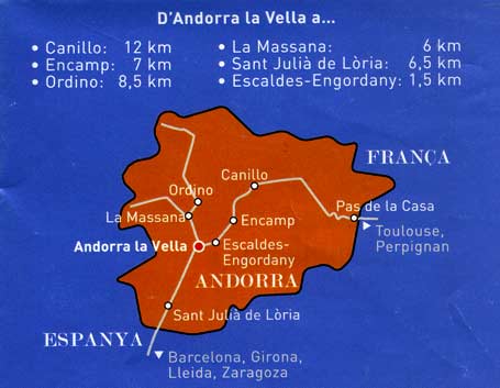 Карта Андорры. 