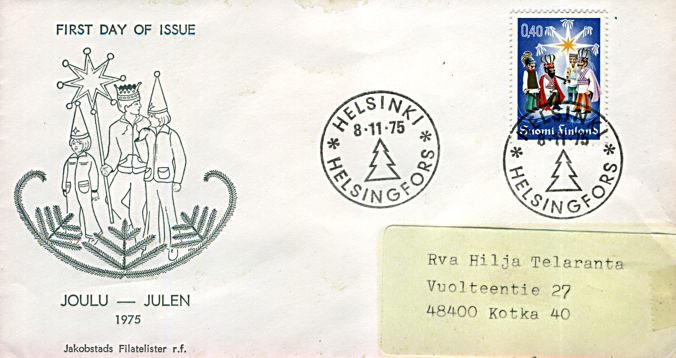 Финский конверт: поздравление с рожденством. Из коллекции Лимарева В.Н. Фото Лимарева В.Н.